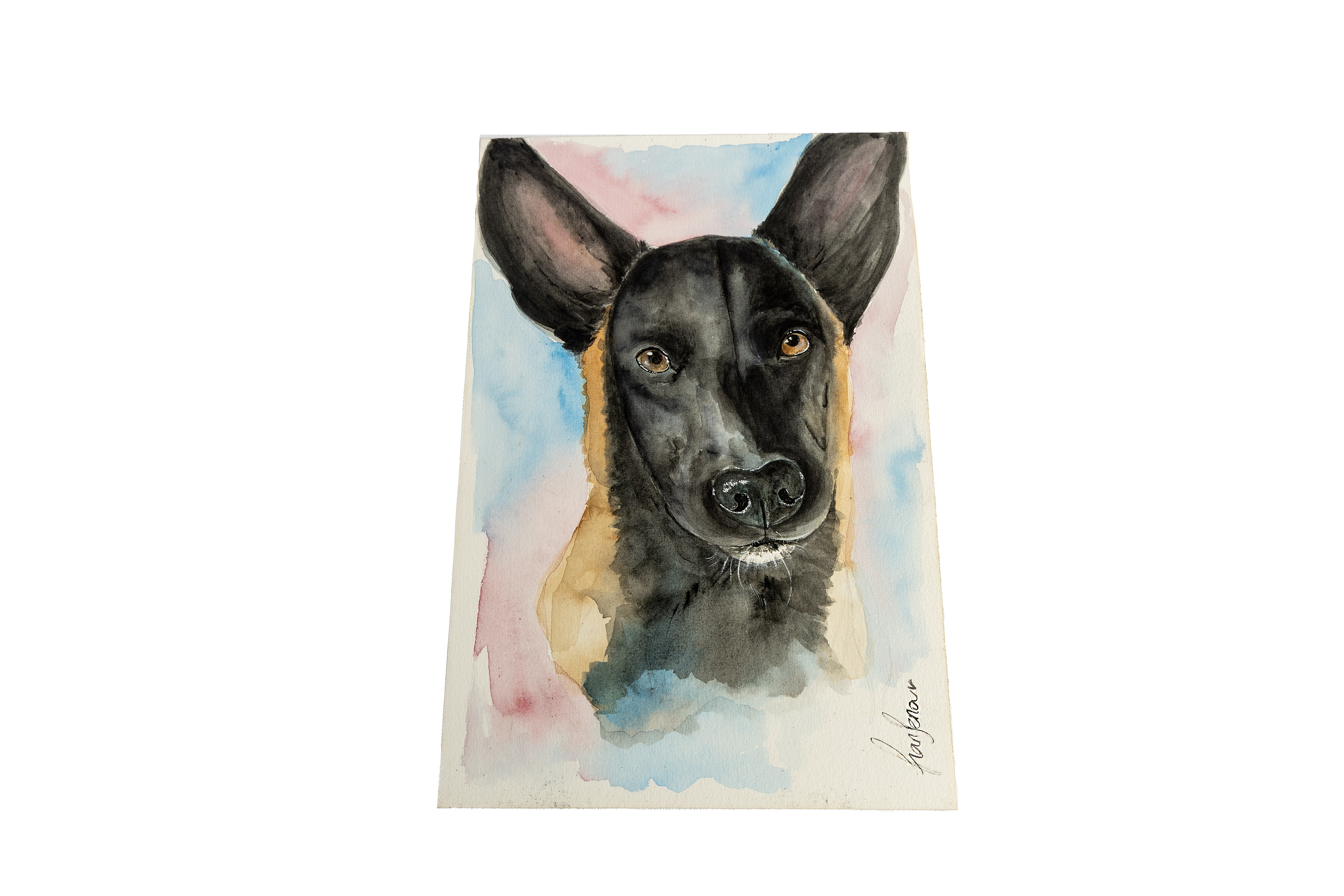 Retrato pintado a mão 